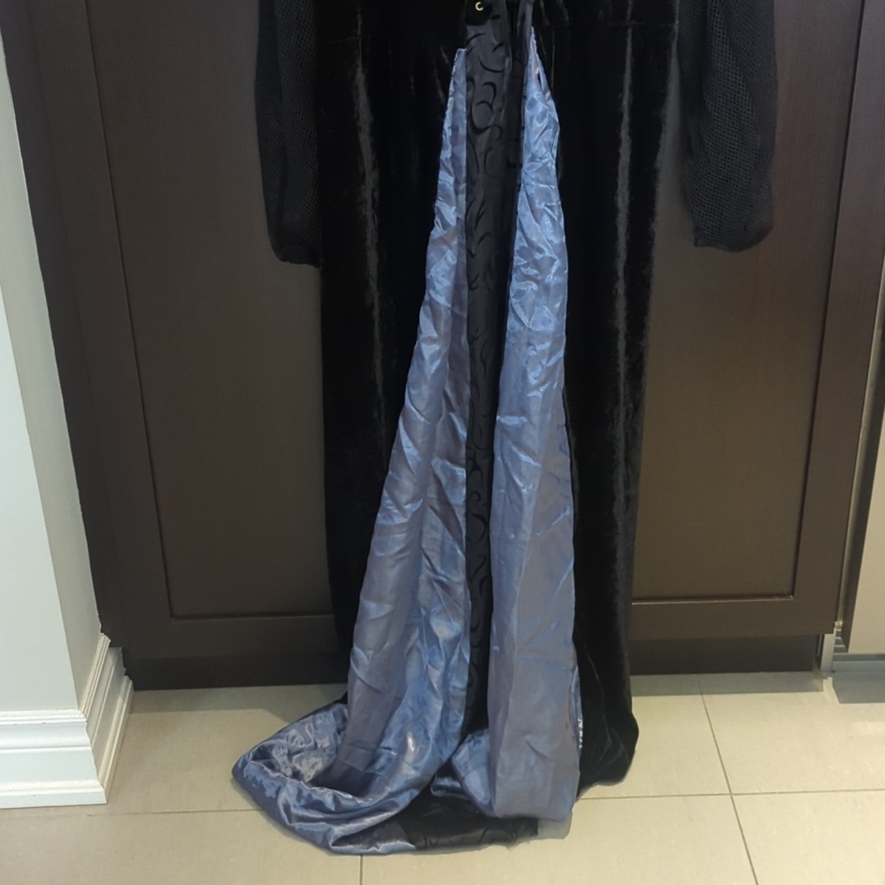 Elegant Black Velvet Women's Coffin Witch deluxe Halloween Costume - Size XL NWT - Picture 4 of 5